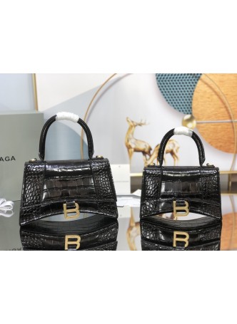 Black Balenciaga Hourglass Bag, Mini Balenciaga Hourglass Bag
